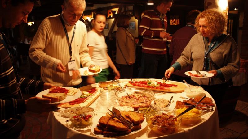 Traditional rural meal of Romania
